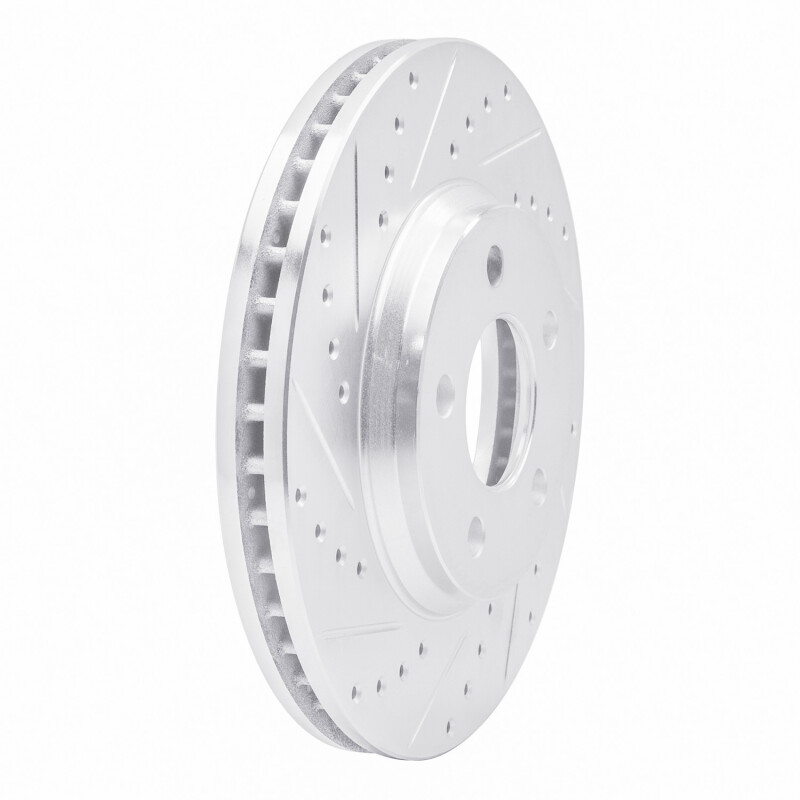 Buick Park Avenue Brake Rotor (1) - Front Left - R1 Concepts - Drilled & Slotted - Silver - 2005